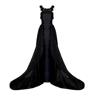 高定 HAUTE FANCIES后构想 | 黑色丝毛精工手缝法式蕾丝大礼服裙