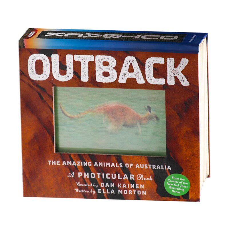 现货光与影视觉书系列 袋鼠及其他神奇动物 Outback 3D立体绘本翻翻书 英文原版3D趣味动态书 儿童互动童书 百科动物科普绘本