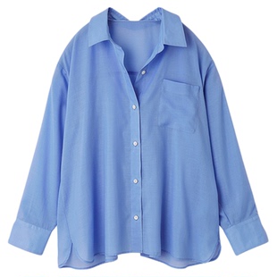 SNIDEL2025秋冬新品百搭气质翻领纯色长袖单排扣衬衫SWFB254212