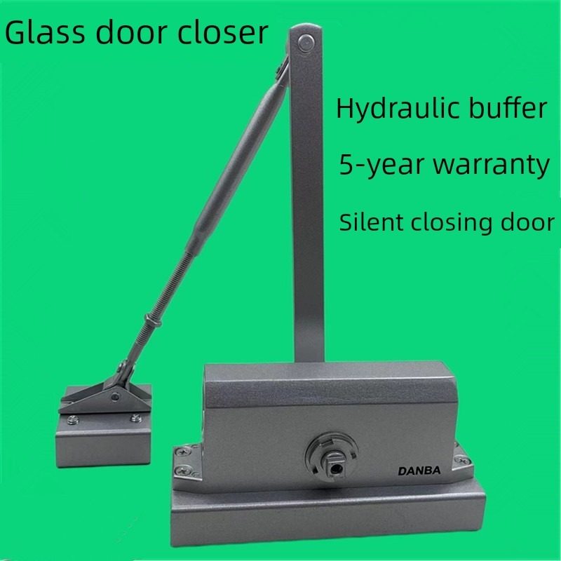 玻璃门闭门器免打孔上下无框门自动关门器液压缓冲阻尼器定位器