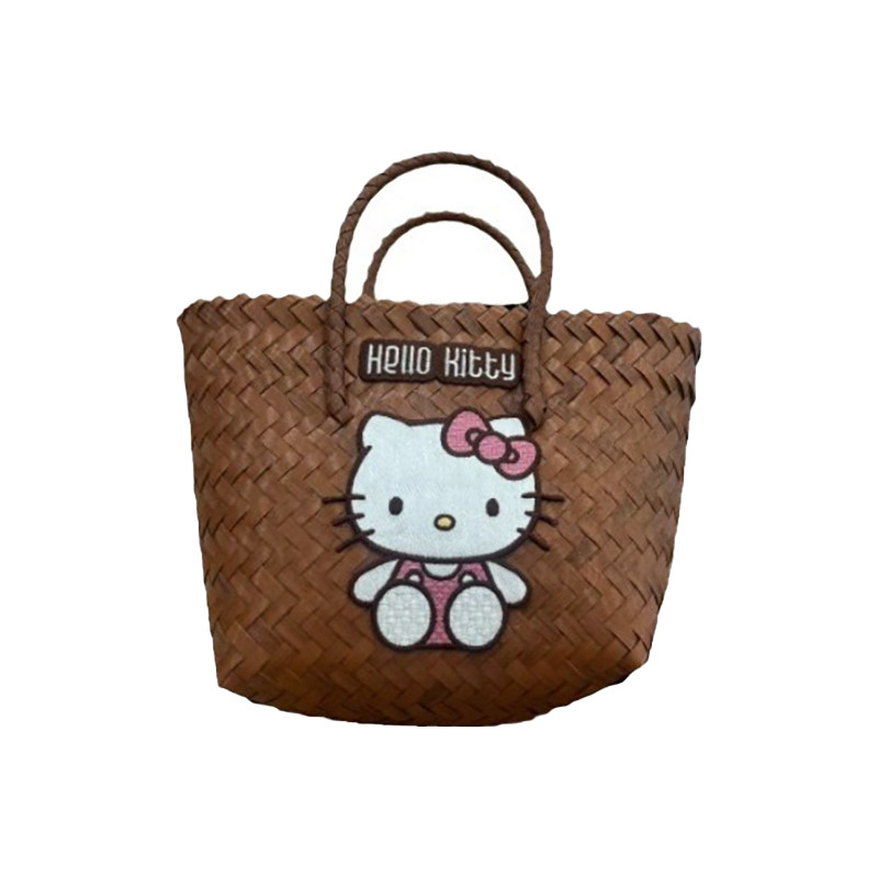 HelloKitty编织包凯蒂猫单肩包斜挎包女包大容量妈咪包旅行手提包