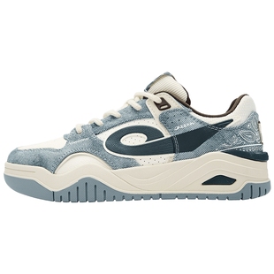 启承5.0|乔丹板鞋男款冬季新款复古百搭皮面黑色休闲鞋增高运动鞋