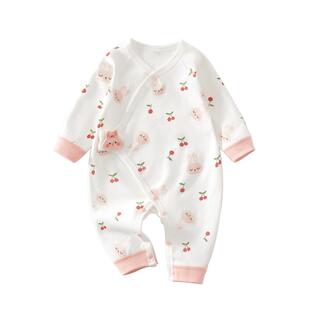 新生婴儿衣服春秋连体衣a类纯棉0到3个月初生宝宝春装满月哈衣女2