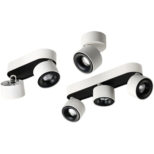 明装cob深防眩射灯餐厅客厅斗胆灯聚光灯多头双头三头吸顶式筒灯