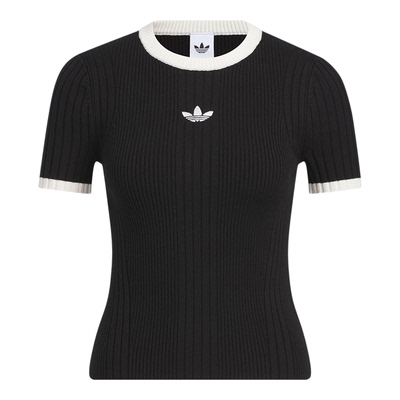 Adidas/阿迪达斯正品三叶草女士运动修身针织休闲短款短袖KS6110