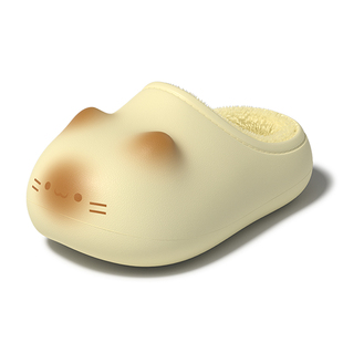 chikoku可爱猫爪印棉拖鞋女冬居家保暖情侣防水微足弓小猫棉拖男