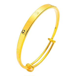 订婚五金首饰仿真越南沙金拉手镯女士仿真黄金正品实心结婚三五金