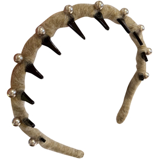 珍珠波浪带齿发箍女高颅顶2025新款蓬松头箍秋冬洗脸防滑发捆发卡