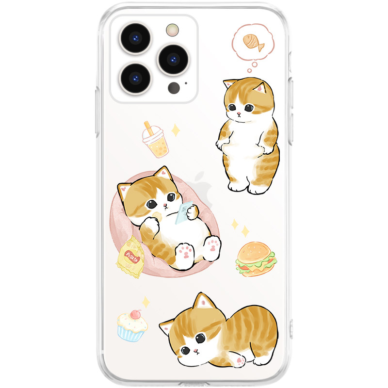 情侣可爱猫咪苹果17手机壳iPhone16promax适用15透明13全包12原创11减肥华为mate60Pro新款pu