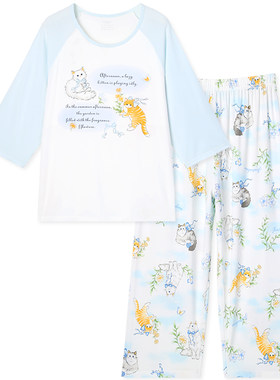 久岁伴女童薄款防走光清爽家居服