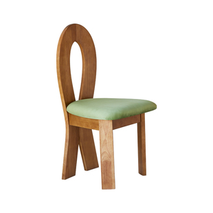 法式复古实木餐桌椅子网红人鱼椅中古风软包靠背椅设计师款化妆椅