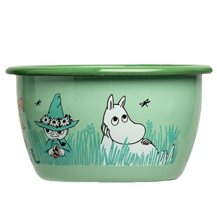 芬兰进口muurla姆明搪瓷饭碗可爱moomin汤碗大号复古加厚宝宝饭碗