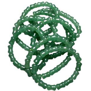 天然绿东陵玉手链竹节手串水润湖水绿色玉化民族风福禄寿玉石手饰