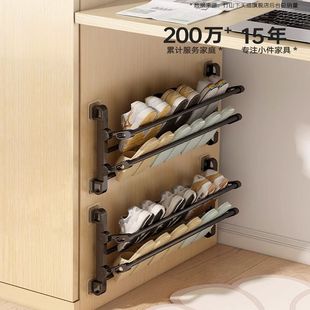 大学生宿舍鞋 收纳神器卫生间门后折叠置物架子 架桌下免打孔贴壁式