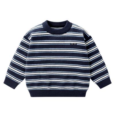 右欧儿童条纹针织毛衣休闲洋气
