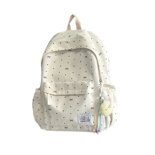 大容量小清新书包女初高中生学院风波点双肩包百搭轻便旅行背包潮