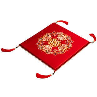 结婚敬茶跪垫一对婚礼改口红色新娘坐福垫跪拜垫婚庆加厚喜垫子