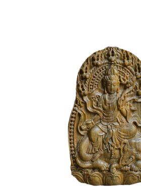 绿檀普贤菩萨吊坠生肖守护神