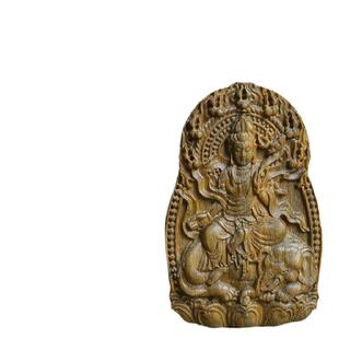 绿檀普贤菩萨吊坠十二生肖守护神手把件本命佛项链车挂件出入平安