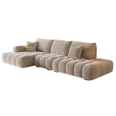 DDC奶油风法式贵妃布艺沙发