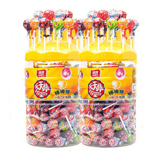 雅客天天棒儿童水果味奶酪棒棒棒糖批发桶装糖果散装喜糖零食