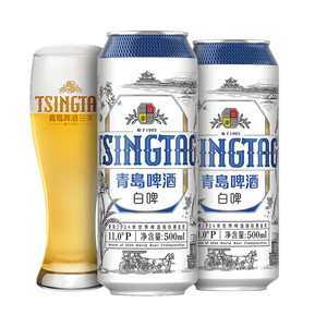青岛啤酒白啤500ml*12罐