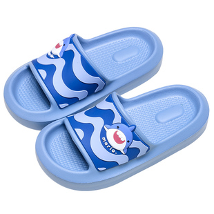 踩屎感儿童拖鞋男童夏季男孩可爱鲨鱼eva静音防滑凉拖鞋2025新款