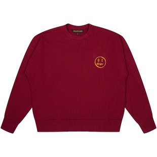 drew house mascot手绘笑脸圆领套头卫衣男女同款