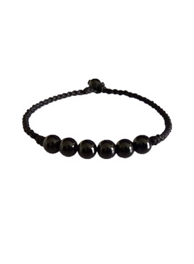 包邮细手工制作黑玛瑙手绳手链脚绳脚链女士男款红绳吉祥如意绳