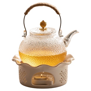 温茶茶具套装家用陶瓷蜡烛保温加热底座酒店煮茶炉下午花茶果茶壶