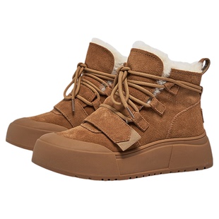 星期六雪地靴冬季新款保暖棕色加绒舒适通勤女靴SSC411A1CR