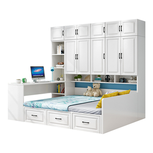 衣柜床一体小户型榻榻米衣柜卧室实木儿童床多功能衣柜储物床