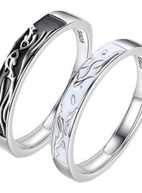 情侣纯银情侣对戒戒指生日礼物