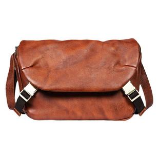 慢时光机能斜挎包男真皮单肩包复古男包休闲植鞣牛皮通勤风邮差包