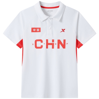 特步童装男童国潮短袖POLO衫2026夏季款儿童潮酷短T大童运动上衣