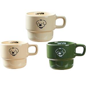 卡罗特陶瓷马克杯带把手女情侣礼物办公室家用水杯咖啡杯叠叠杯子