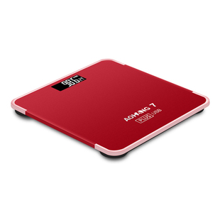 体重秤斤USB家用充电子称成人精准健康称重人体秤加大红色体重计