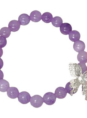 梦回蝶~紫色玛瑙猫眼石串珠手链女轻奢小众网红手串绝美精致手饰