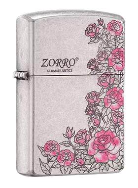 ZORRO佐罗玫瑰煤油打火机复古经典防风男士高档送男友免费刻字