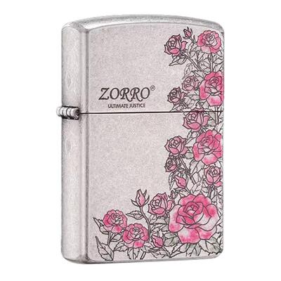 ZORRO佐罗玫瑰煤油打火机复古经典防风男士高档送男友免费刻字