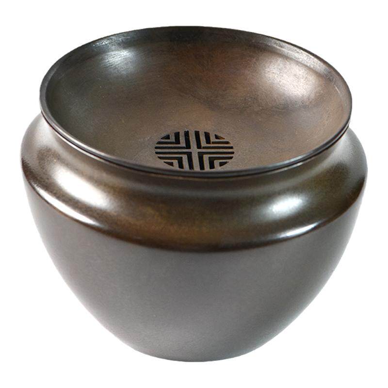 中式复古铜建水茶洗带过滤茶渣壶承高端礼盒装茶渣缸水盂