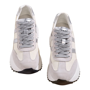 星期六8CM隐形内增高女鞋休闲厚底小个子增高德训鞋真皮老爹阿甘