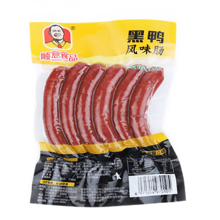 黑鸭风味香肠140g 清真顺意食品 麻辣甜 东北香肠 即食