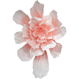 婚庆大型纸艺花手工渐变粉纸花婚礼道具背景墙装饰美陈商场大纸花