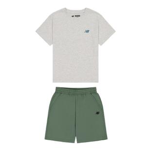 Newbalance nb官方童装 4-14岁男女童夏季撞色T恤运动套装