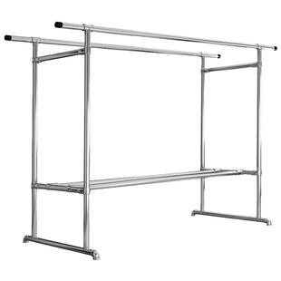 镀锌钢管晾衣架落地家用阳台挂衣户外室外防风双杆水管凉衣晒被子