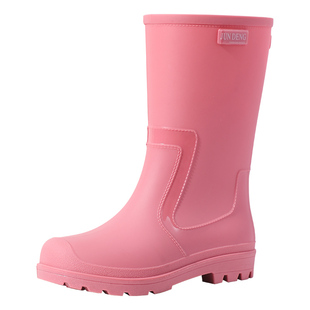 军登中筒雨鞋女款2025新款时尚外穿户外防滑成人水鞋露营徒步雨靴