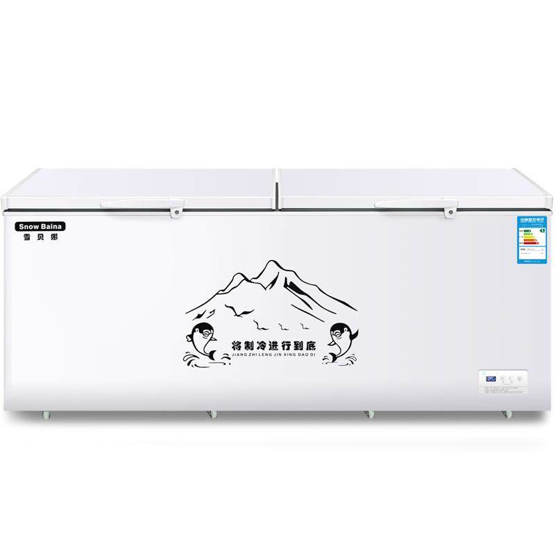 雪贝娜卧式冰柜商用大容量冰箱家用冷藏冷冻保鲜双温冷柜展示冷柜