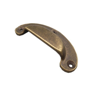 加厚纯黄铜仿古老旧贝壳拉手抽屉中式家具中药柜拉手半圆明清把手