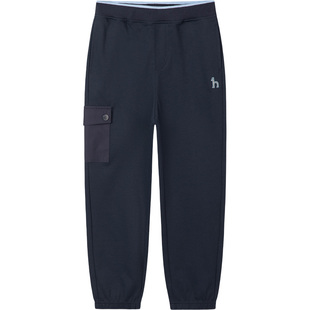 hazzys哈吉斯童装男童裤子2026春新中大童珠地舒适弹力透气长裤